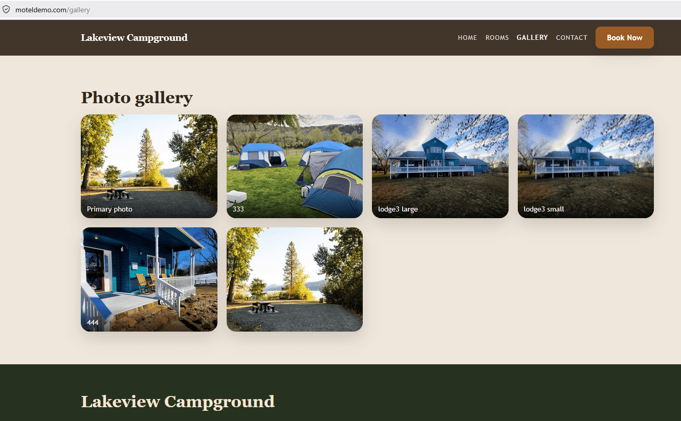 Auto-generated gallery page in Website Builder