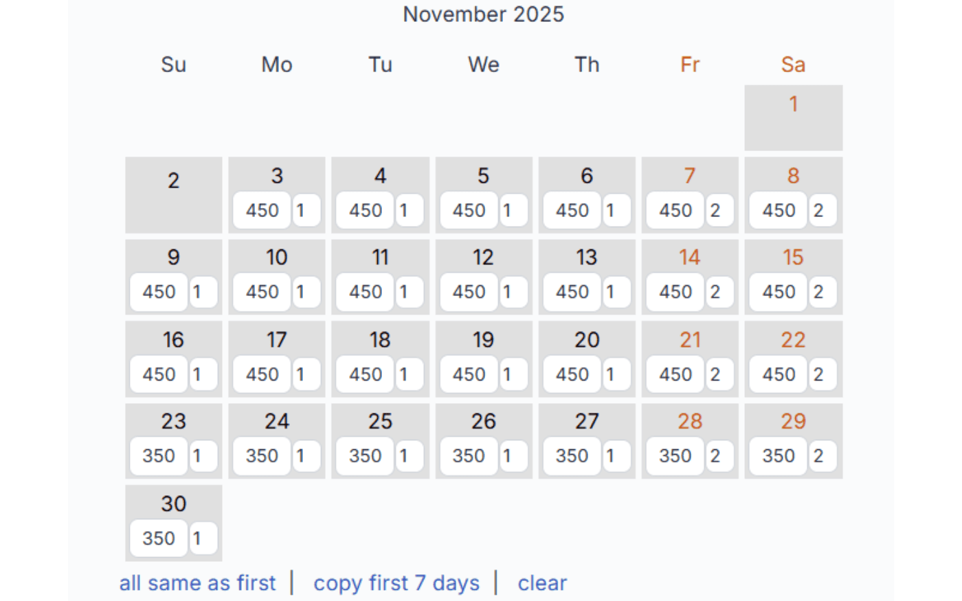 Rate plan configuration in ReservationKey