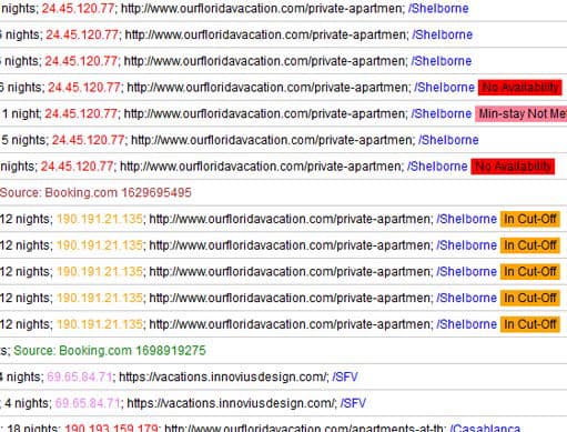 Search activity analytics in ReservationKey