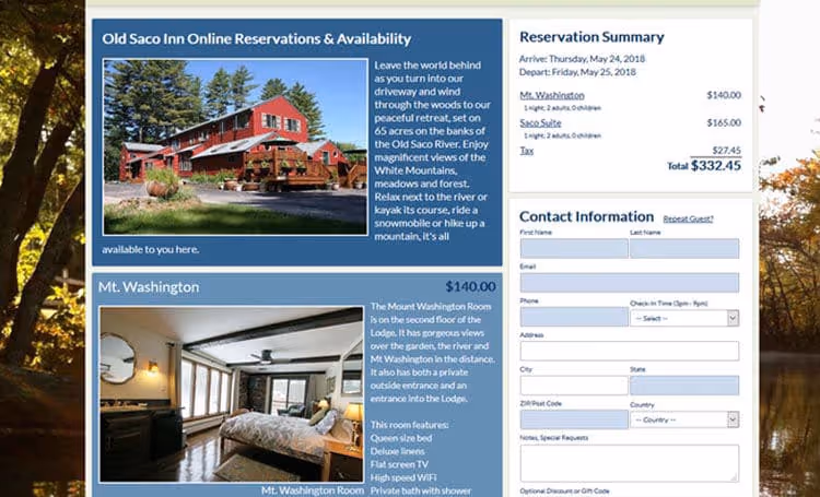 ReservationKey online booking engine page