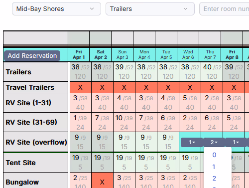 Book by type calendar inventory management