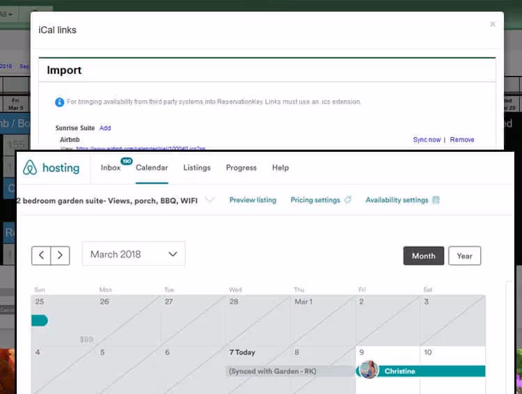 iCal channel manager settings in ReservationKey