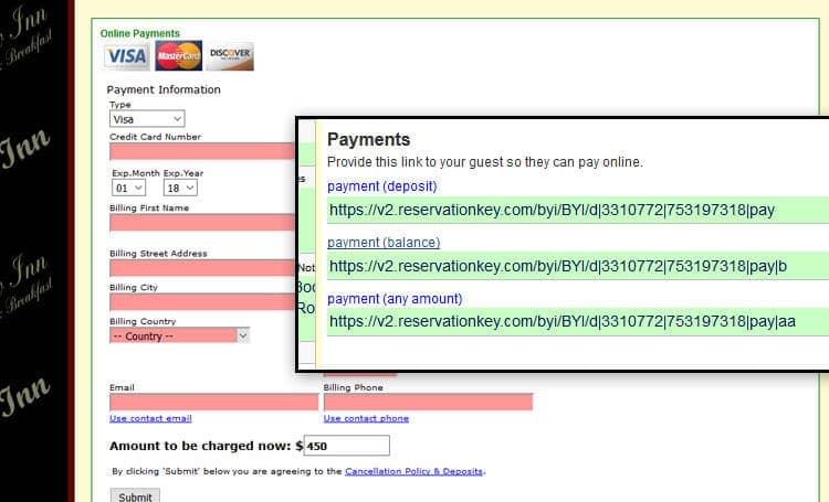 Payment request email with secure link