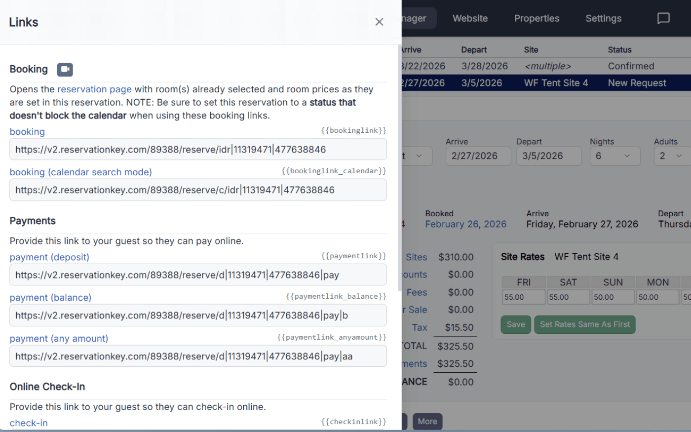 Payment request email with secure link