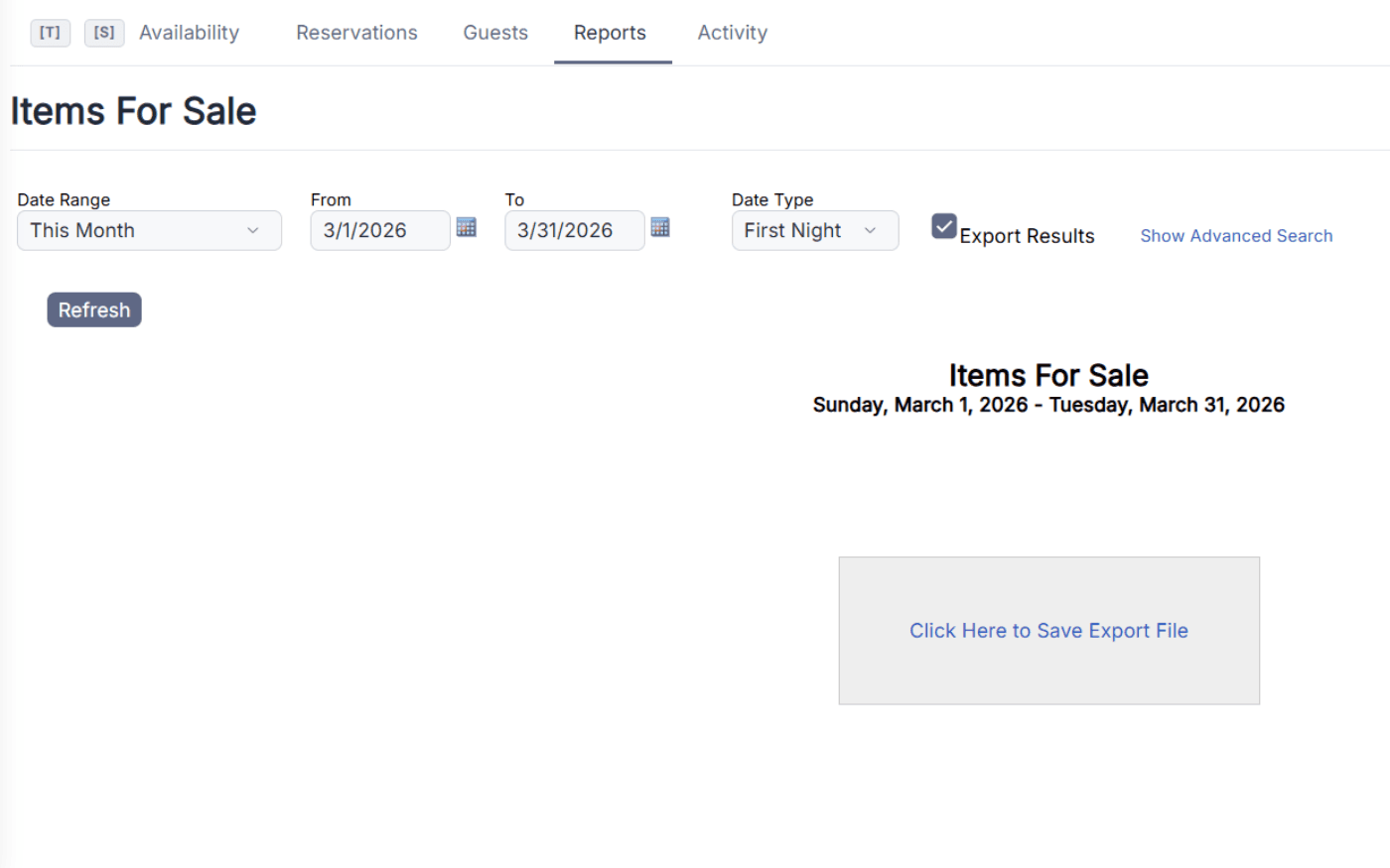 CSV export for reservation system reports and spreadsheet analysis