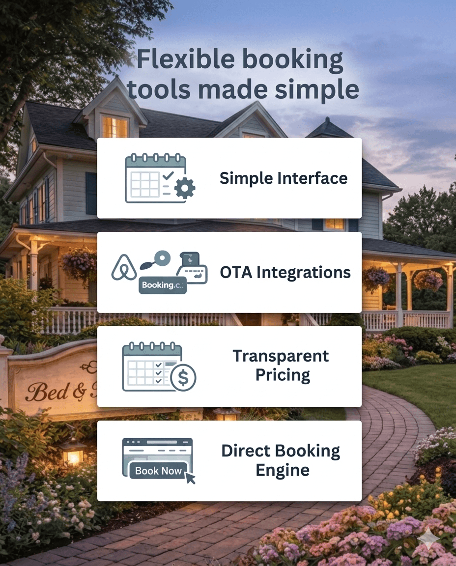 Bed and breakfast owners using reservation software to manage direct bookings