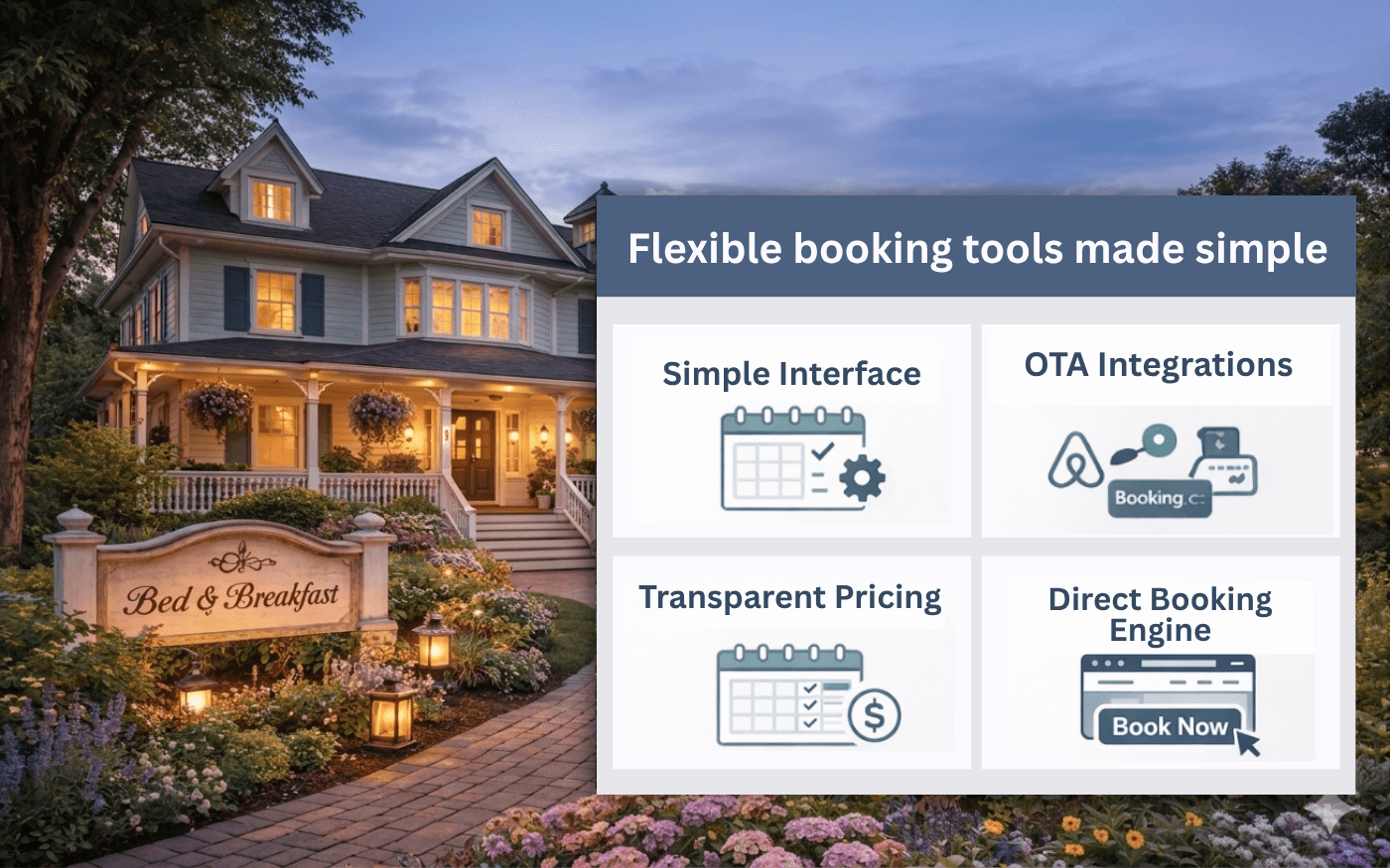 Bed and breakfast owners using reservation software to manage direct bookings