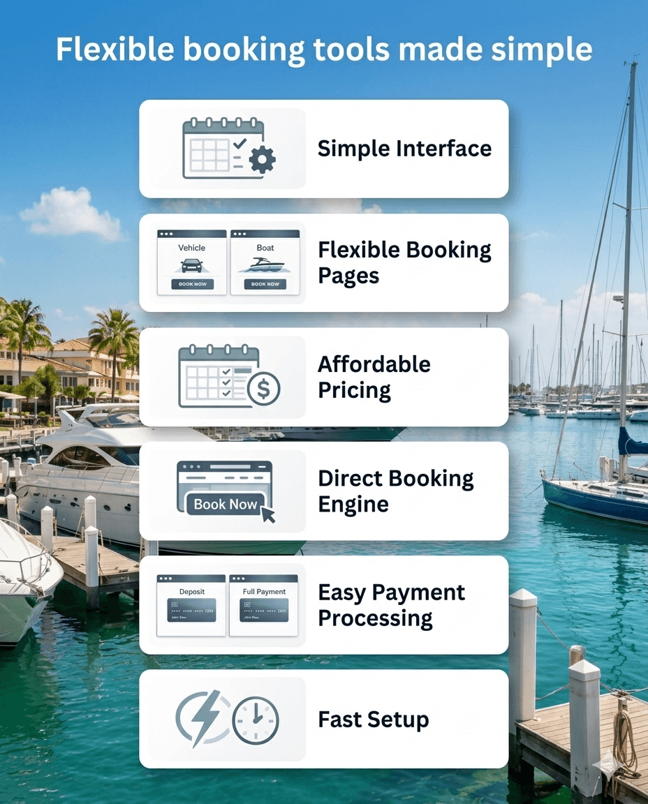 Marina and boat rental businesses using ReservationKey booking software