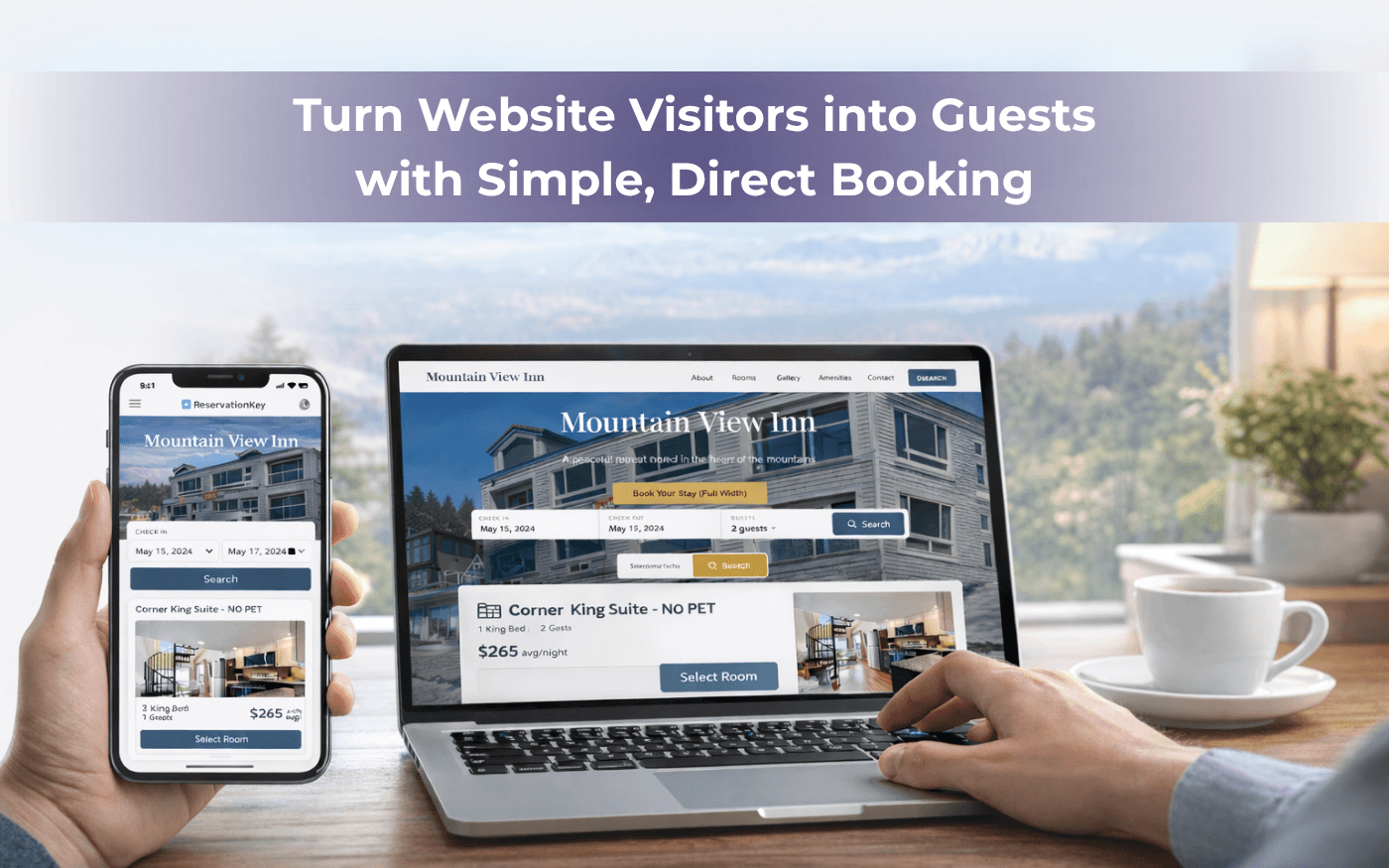 Hotel booking engine for direct online reservations