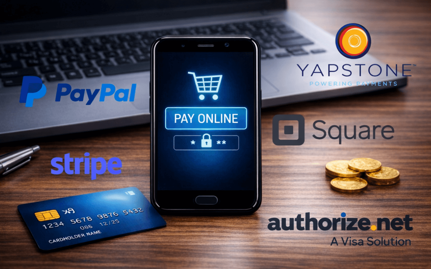 Secure online payments for resort reservations with card PayPal and Square Terminal