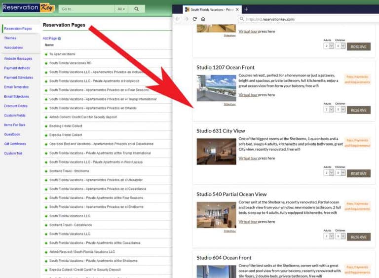 Vacation rental booking engine and availability view