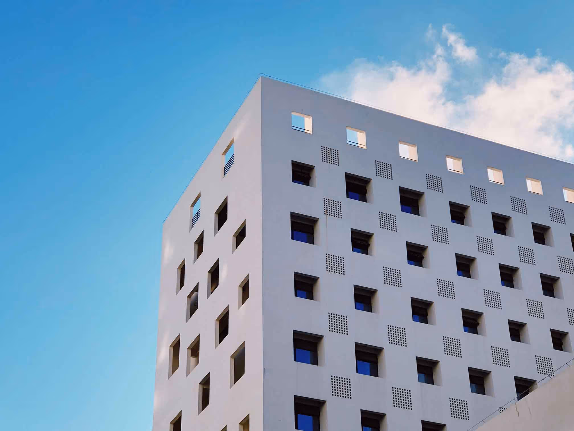 Modern hotel building exterior