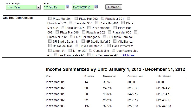 New Income Reports | ReservationKey