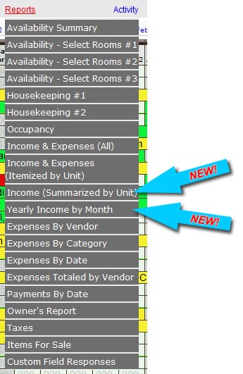 New Income Reports | ReservationKey