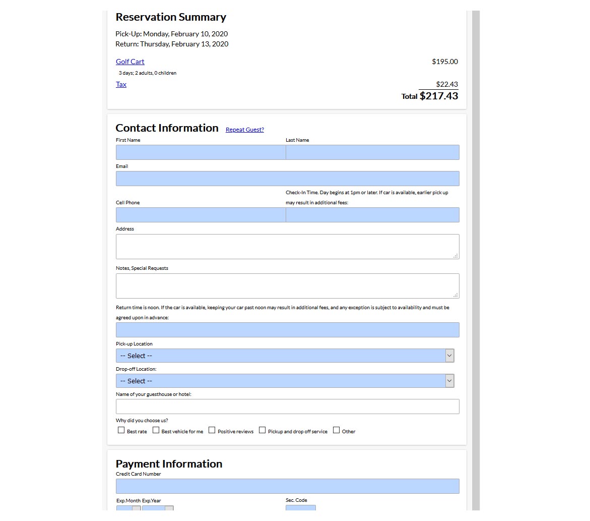 Secure payment form for your renters to pay deposits or balance.